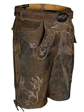 Men’s Lederhosen Suede Oktoberfest German Outfit Klose with Belt